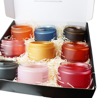 Pot en verre rond givré de 200 g de haute qualité, réutilisable, pour cosmétiques, bougies, avec couvercle, personnalisable