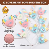 Vente en gros de bonbons OEM en forme de cœur de dessin animé, emballage de bonbons en guimauve et de sucettes en boîte