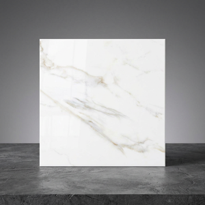 Azulejos de Porcelana con Efecto Mármol Blanco Ártico, 600x600mm, Acabado Brillante Pulido, para Pisos Interiores - Product Image 3