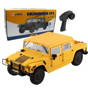 High Detail FMS 2006 Hummer H1 Alpha 4WD RC Model Car 1/12 Scale with 2.4G 7CH Radio System Portal Axle Metal Gear Toy