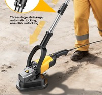 Machine de meulage grossier à haute efficacité à trois roues avec tige d'extension pour le polissage des murs, le lissage du ciment, le plâtrage des sols en béton