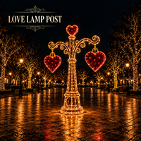 Lampe décorative élégante en forme de poteau lumineux, cadre métallique, guirlande lumineuse LED, CE RoHS IP65, pour ville, boulevard, place, éclairage photo, motif Saint-Valentin