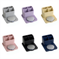 Plateau de rangement cosmétique multifonctionnel moderne pliable en silicone pour bureau, sac et outils - Accessoire de papeterie pour la maison et le bureau