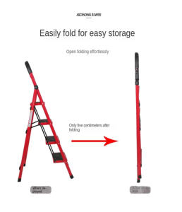 Fabriek Groothandel Huishoudelijke Telescopische Ladders Verdikte Vouwstap Drie Vier Vijf Zes Stappen Ijzeren Ladder - Product Image 5