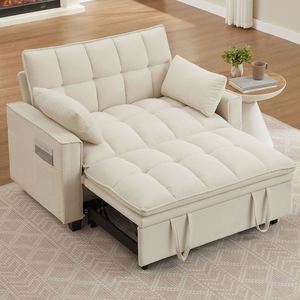 Canapé-lit <span class=keywords><strong>convertible</strong></span> 3 en 1 en tissu velours de 48,03 pouces, 2 places - Product Image 1