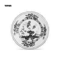 Service de Table de Luxe en Porcelaine Céramique Vintage à Encre Noire Toutes Couleurs Personnalisables Style Italien Porcelaine Fine Vente en Gros