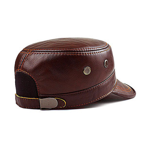 Mũ Da H557 Phong Cách Quân Đội Mũ Da Bò Ấm Áp Ngoài Trời Cho Nam Mũ Da Thật Mũ Tài Xế Xe Tải Mũ Da - Product Image 2