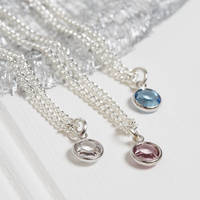 Haute qualité usine personnalisé 925 en argent Sterling naissance pierre collier bijoux 12 pierre de naissance naissance collier pour les femmes