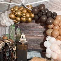 Kit de guirlande d'arche de ballons bruns 124 pièces, ballons neutres blancs, café, brun, décorations pour fête de naissance ou anniversaire