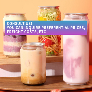 Dùng Một Lần Pet Có Thể Với Nắp Nhôm Tráng Miệng Soda Trà Bong Bóng Nhựa Lon 330Ml 500Ml Rõ Ràng Kéo Vòng Pet Lon Chai - Product Image 2