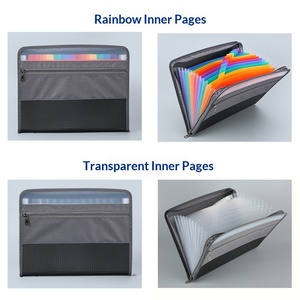 Porte-documents extensible à fermeture éclair imperméable et résistant aux déchirures à 13 poches, organiseur de documents A4 avec étiquettes colorées pour le bureau, l'école et la maison - Product Image 3