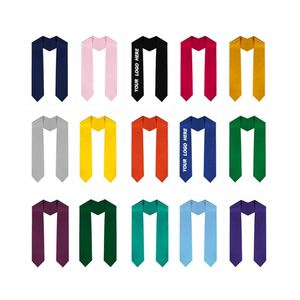 Étole de graduation et écharpe d'honneur, étole académique en satin pour les cérémonies de diplôme de licence et de doctorat, cadeaux promotionnels avec logo personnalisé - Product Image 1