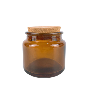 customize Scented handmade 100ml empty luxury vessel amber glass holder candles box jars with cork lid