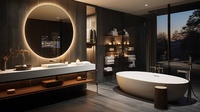 Miroir moderne rond sans cadre, lecture vidéo et musicale, caméra HD Wifi, miroir magique intelligent pour télévision Android miroir de salle de bains à LED