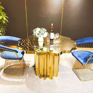 <span class=keywords><strong>Nicolas</strong></span> современный обеденный стол во французском стиле кресло 110 стол ленивый Susan комнатная мебель из розового золотистого металла китайская столовая - Product Image 5