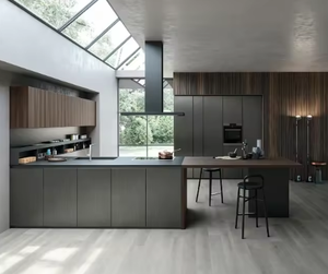 Meubles de cuisine modernes en bois noir laqué de haute qualité, modulaires, abordables et luxueux, pour cuisine complète haut de gamme - Vente en gros - Product Image 6