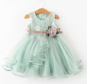 Vestito estivo Casual per piccola <span class=keywords><strong>principessa</strong></span> bambina Tutu decorato a fiori con pizzo Costume da festa per bambini per fascia d'età - Product Image 2