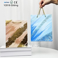 Tas Kertas Ramah Lingkungan, Biodegradable, Tahan Lama, Tahan Air, Dapat Disesuaikan, dengan Pegangan Pita untuk Parfum, Anggur, Ponsel - Putih Hitam