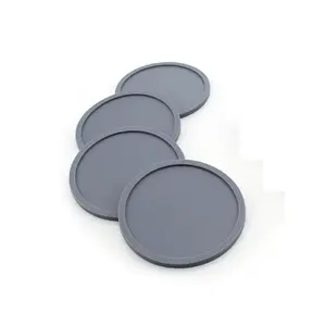 Sous-verres ronds noirs de haute qualité de tasse de silicone de 10CM pour la boisson