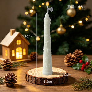 Santa Claus Head Christmas <b>Candle</b> Machine-Made Soy Wax Pillar <b>Red</b> Green Cream Modern Glass Jar Holiday Home Decor Festive Gift - Product Image 2