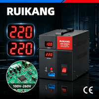 Stabilisateur de tension monophasé 220V/110V AC avec affichage numérique, ports de charge USB multiples, protection contre les surtensions pour TV, réfrigérateur, maison