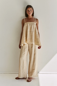 Nuovi arrivi Top e pantaloni senza maniche abito Casual <span class=keywords><strong>da</strong></span> <span class=keywords><strong>donna</strong></span> <span class=keywords><strong>in</strong></span> cotone e <span class=keywords><strong>lino</strong></span> Set due pezzi <span class=keywords><strong>da</strong></span> <span class=keywords><strong>donna</strong></span> - Product Image 6