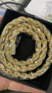 Venta al por mayor S925 Silver Iced Miami Rope VVS D Color Moissanite Chapado en oro Cadena de eslabones cubanos Gargantilla para hombres Collar estilo Hip Hop - Product Image 6