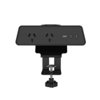 Multiprise de bureau/table OMNI moderne avec charge sans fil, en ABS et aluminium, avec 1 port USB-A et 2 ports USB-C à charge rapide pour le bureau