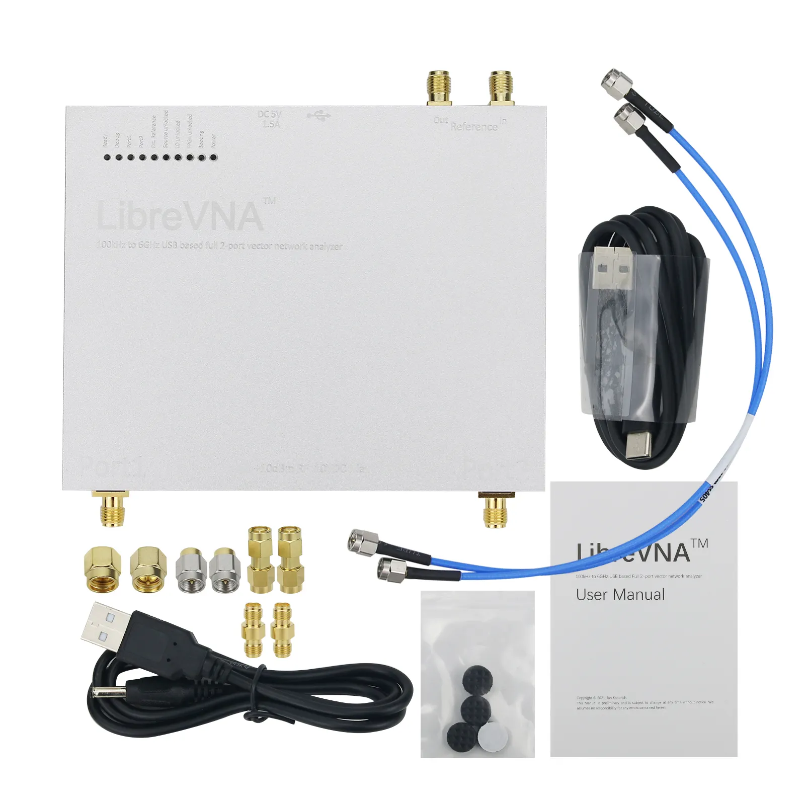 LibreVNA هوائي محلل 100KHz إلى 6GHz USB أساس كامل 2-ميناء ناقلات شبكة محلل ل اسلكي