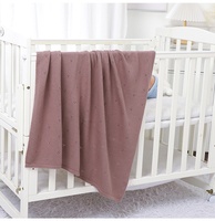 Nouveau-né bébé tricot couleur unie dentelle couverture luxe bio doux coton chaud confortable câlin poussette berceau couverture pour nouveau-né