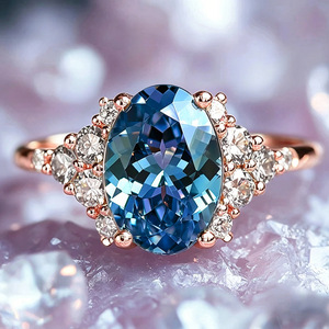 Anello Elegante con Design a Fiocco di Neve Blu per Donne - Product Image 1