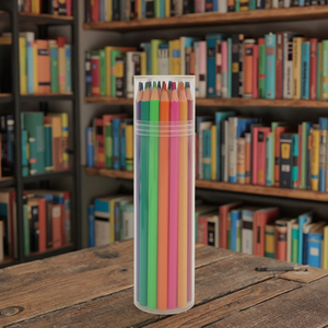 Paquete de tubo de plástico <span class=keywords><strong>24</strong></span> piezas Juego de lápices de colores al óleo Juego de lápices de colores solubles en agua - Product Image 4