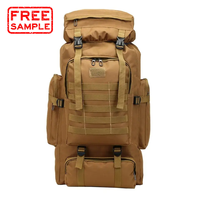 Sac de voyage tactique de 80 L, grand sac de transport pour équipement extérieur, sac de transport pour la chasse, le camping, les voyages, la randonnée, le trekking, les sports