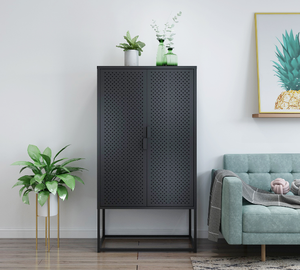 Vitrina Moderna de Hierro Bizoe para Dormitorio o Sala de Estar, Mueble con Soporte, Gabinete Metálico Elegante para el Hogar - Product Image 2