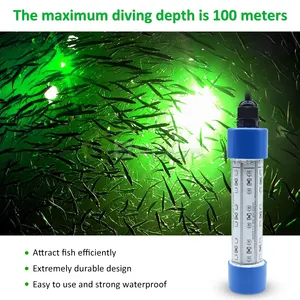 Leurre LED vert pour la pêche de nuit, Super étanche, pour attirer les appâts et les poissons, les gouttes profondes sous l'eau