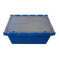 Bacs en plastique QS avec couvercles, bacs en plastique industriels, grandes caisses en plastique, caisses empilables robustes, conteneurs de stockage