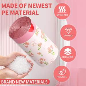 Bolsas de Basura Huamaohengchun de 4 Galones, LDPE, con Cordón, Coloridas, Portátiles, con Diseño de Lirios, Resistentes a Desgarros, en Rollo, para Baño - Product Image 6