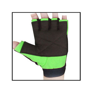 Guantes de Gimnasio de Cuero Genuino Elásticos de Medio Dedo para Levantamiento de Pesas con Cierre de Velcro para Uso Doméstico/Comercial - Venta al por Mayor - Product Image 5