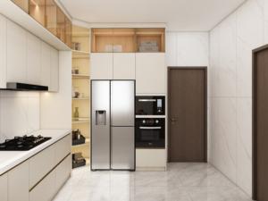 Ensemble de meubles de cuisine en mélamine blanche de luxe sur mesure moderne, prêt à assembler, armoire de cuisine - Product Image 3