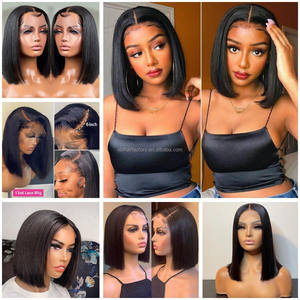 Prêt à Expédier Sans Colle <span class=keywords><strong>Coupe</strong></span> Pixie Bob Perruque Longue Ligne Droite Perruque <span class=keywords><strong>de</strong></span> <span class=keywords><strong>Cheveux</strong></span> Humains avec Dentelle Toupet Base en Gros pour les Femmes - Product Image 3