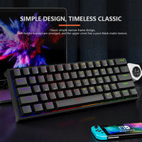 Keyboard Mekanik Gaming 60 Tombol Mini dengan Lampu Latar RGB LED 61 Tombol Kustom untuk Laptop Komputer