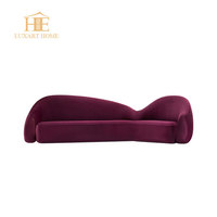 Canapé Chesterfield moderne en velours trois places avec pieds en acier inoxydable pour appartement, villa, usage domestique