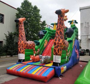 Moins cher Hot <span class=keywords><strong>Discount</strong></span> 15% girafe toboggans gonflables CRAZY ZOO animaux thème gonflé lune toboggan à vendre top vente vendeur - Product Image 2