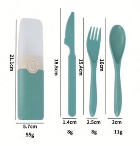 <b>Cheap</b> High Quality Promotional <b>Gift</b> Wheat Straw Tableware Dinnerware Portable Camping Tableware <b>Set</b> - Product Image 1