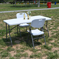 Senruihome Table pliante HDPE moderne de 6 pieds Table pliable en plastique blanc Durable pour hôpital Hôtel Entrée Villa