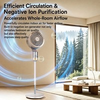 Stemgestuurde huishoudelijke circulatieventilator met 8 snelheden, 12 uur timer, elektrische staande koelventilator voor huishoudelijk gebruik