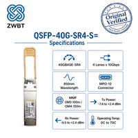 Cisco QSFP-40G-SR4-S= 40G QSFP+ SR4 100m 850nm MPO Modul Transceiver Optik Multimode Fiber MMF untuk Cisco Nexus Switch