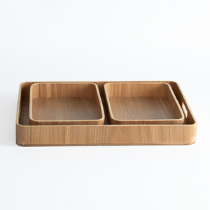 Set di 3 Vassoi in Legno di Faggio Naturale di Alta Qualità per Tazze da Tè e Caffè - Product Image 1