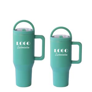 Gobelet isotherme en acier inoxydable, écologique, durable, 40 oz, avec poignée, pour garder les boissons chaudes/froides - Product Image 1