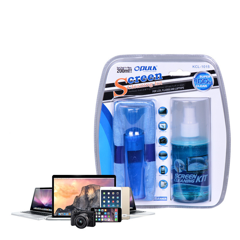 Kit di pulizia dello schermo OPULA KCL-1015 per telefono Touch Screen 200ml TV Sreen Cleanser detergente Spray per schermo LCD personalizzato OEM